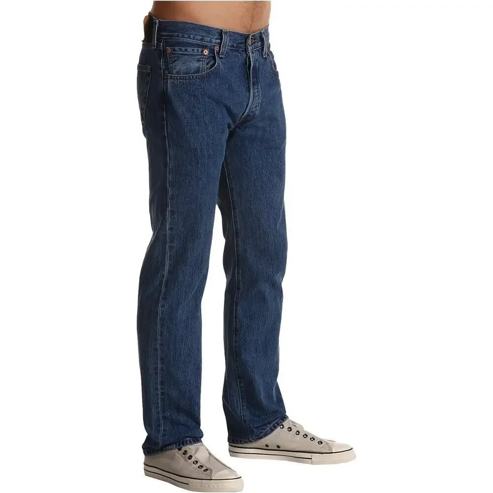 LEVI'S 501 Men's Original Straight Leg Button Fly Dark Wash Jeans Size W38 L32